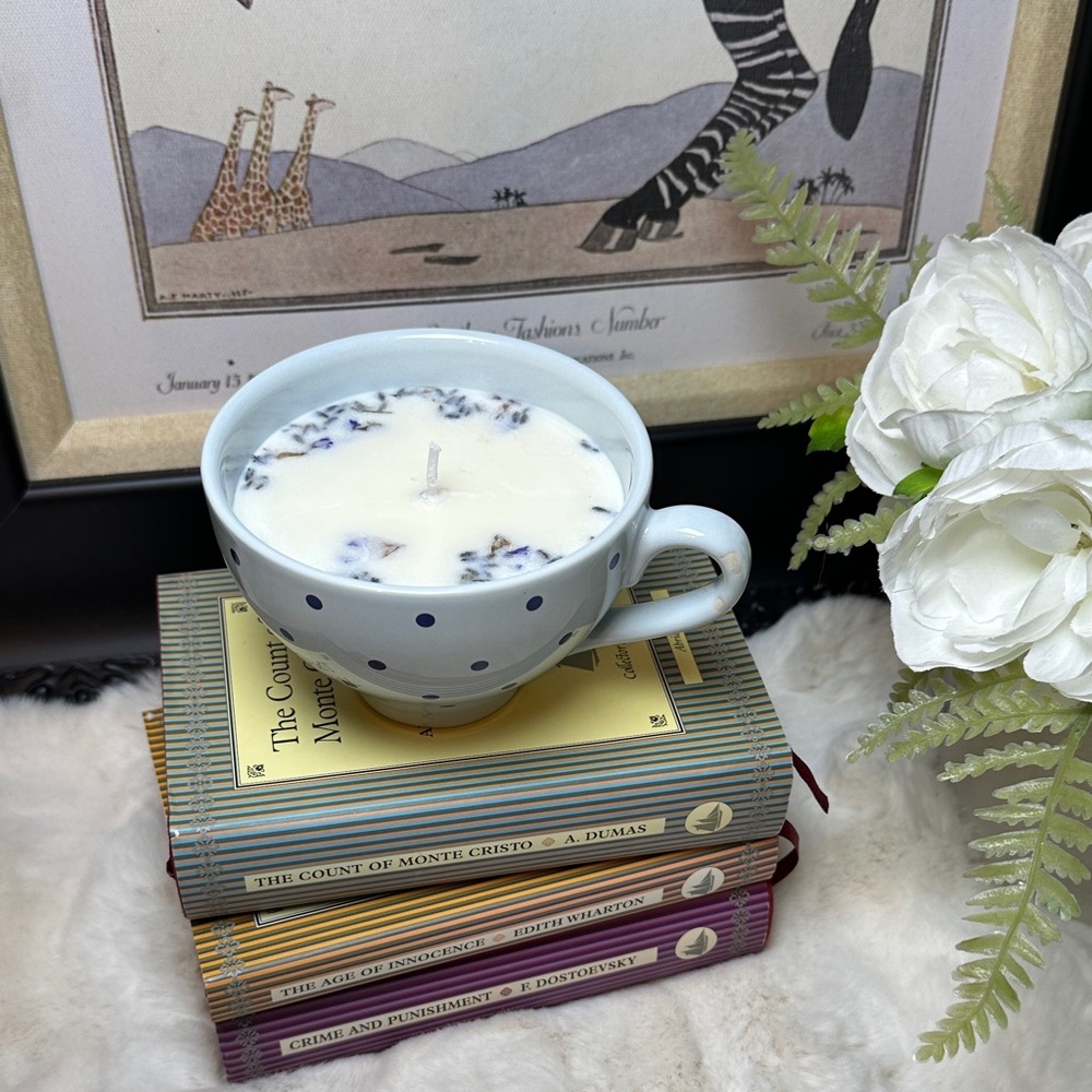 Polka Dot Ceramic Candle Cup